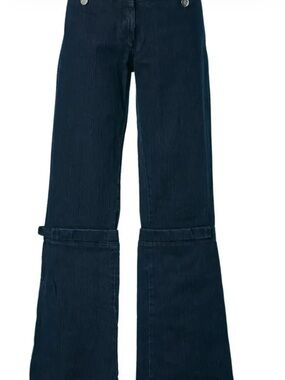 CHANEL Navy Wide-Leg Flare Jeans